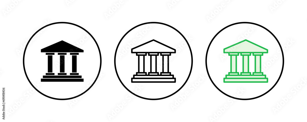 Bank icon set. bank vector icon, museum, university Bank icon set. bank vector icon, museum, university