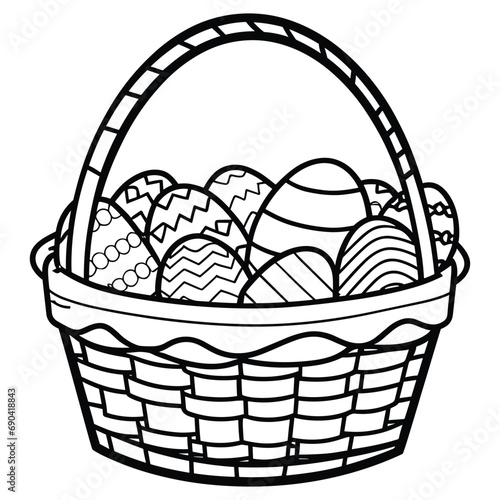 Easter Basket Coloring Page for Kids
