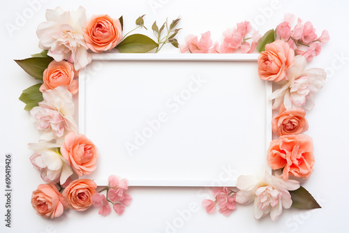 flower bouquet and frame left side in white © vista