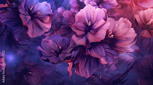 generative ai illustration of purple bloomin