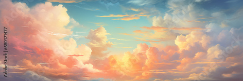 Photo a digitalm painting of clouds and 
 the sky