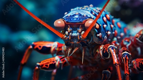 colorful shrimps under water a closeup