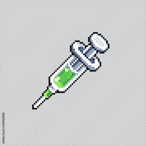 Pixel art illustration Medical Injection. Pixelated Injection. Injection health safety
pixelated for the pixel art game and icon for website and video game. old school retro.