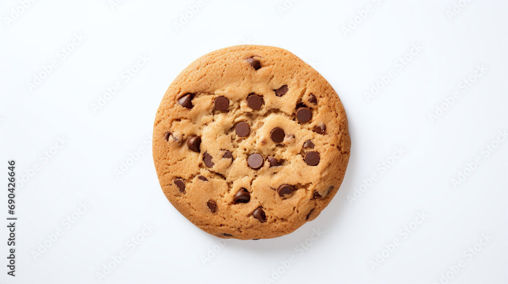 Chocolate chip cookie on a white background Chocolate chip cookie on a white background