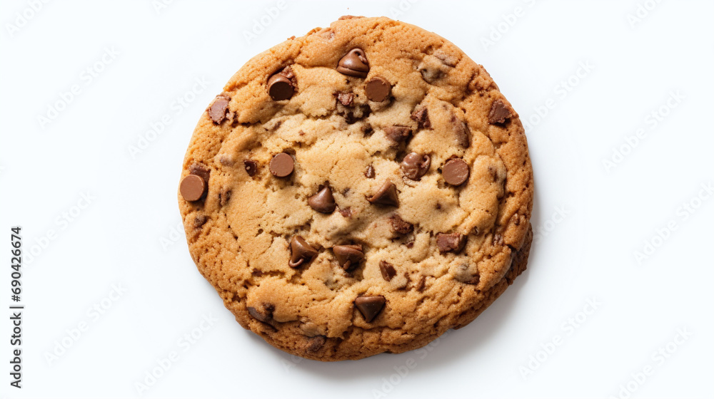 Chocolate chip cookie on a white background Chocolate chip cookie on a white background
