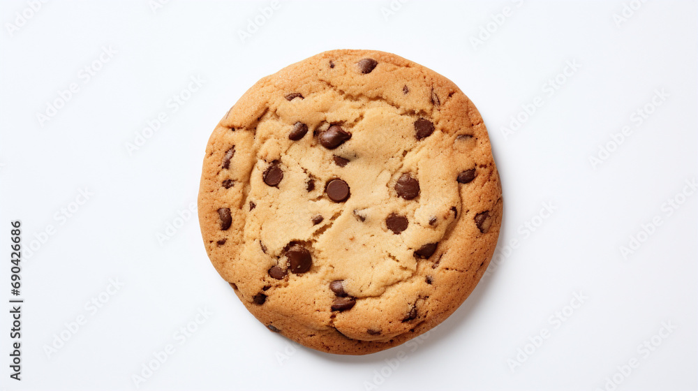 Chocolate chip cookie on a white background Chocolate chip cookie on a white background