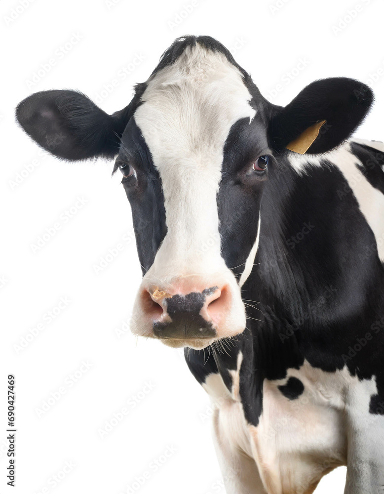Cow isolated on white background, cutout 