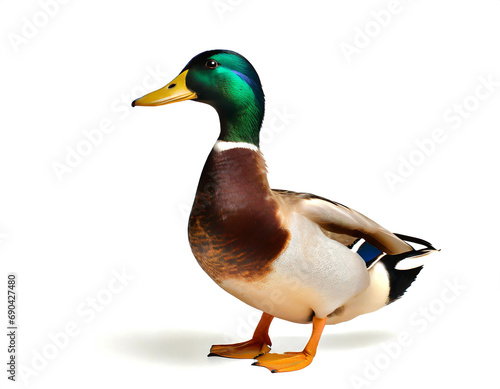 Duck isolated on white background, cutout