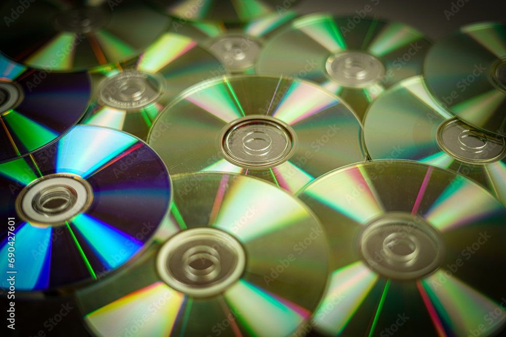 CDs as a background. 