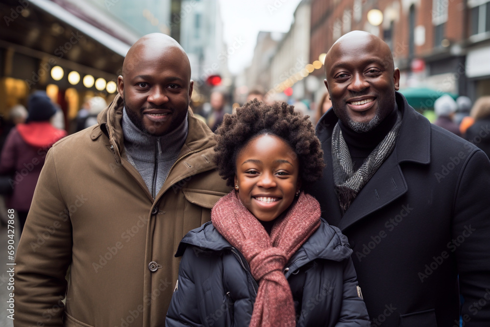 Family happy during shopping in market Family happy during shopping in market