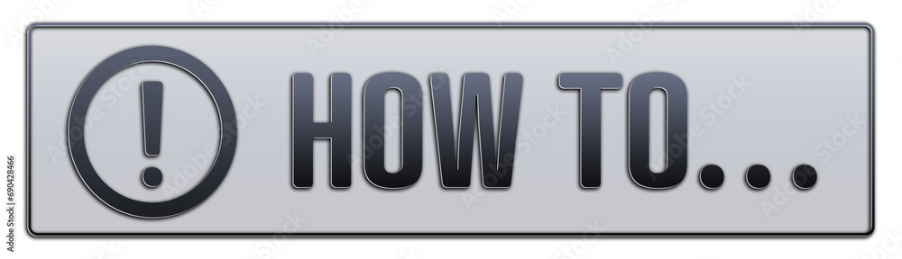 How to ? symbol. A grey banner with words How to ?. Isolated on white background. How to ? symbol. A grey banner with words How to ?. Isolated on white background.