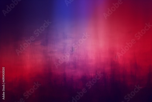 Using shades of purple and red, the background becomes blurred while minimalist textured abstractions in navy blue and magenta are incorporated.