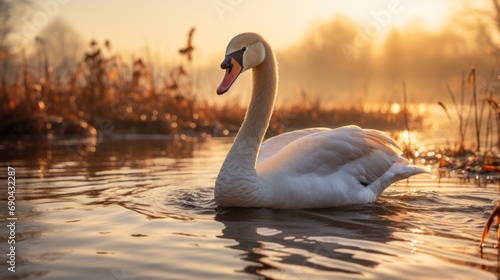 Mute swan in the morning light