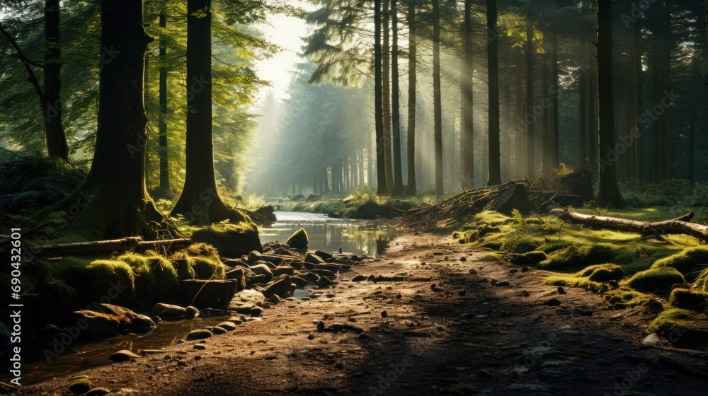 Fototapeta premium Sunny morning in the forest