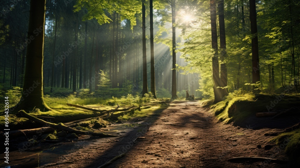 Fototapeta premium Sunny morning in the forest