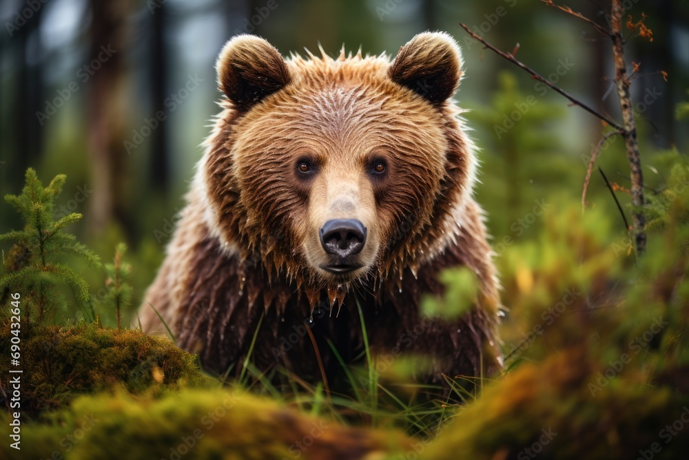 Fototapeta premium Wild brown bear