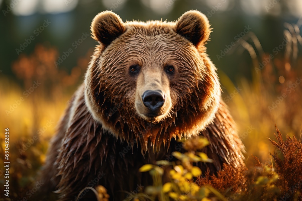 Obraz premium Wild brown bear