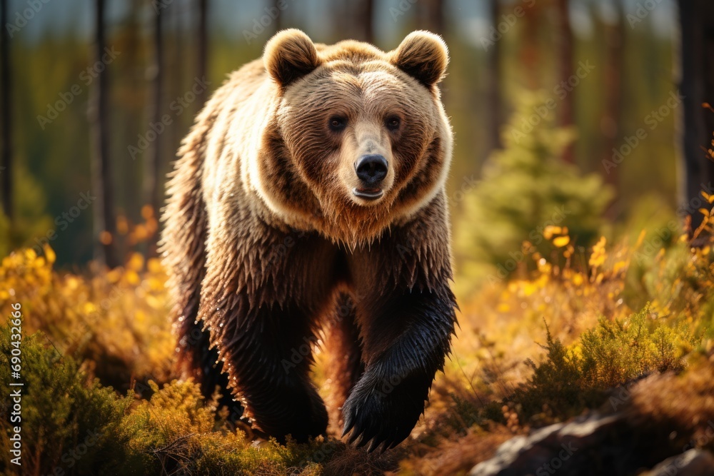 Fototapeta premium Wild brown bear