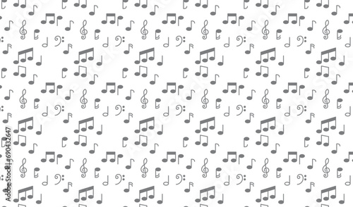 Music notes seamless pattern  Music note background  Seamless pattern design. Black musical notes in rounded corner style on transparent background  Pattern included swatches.