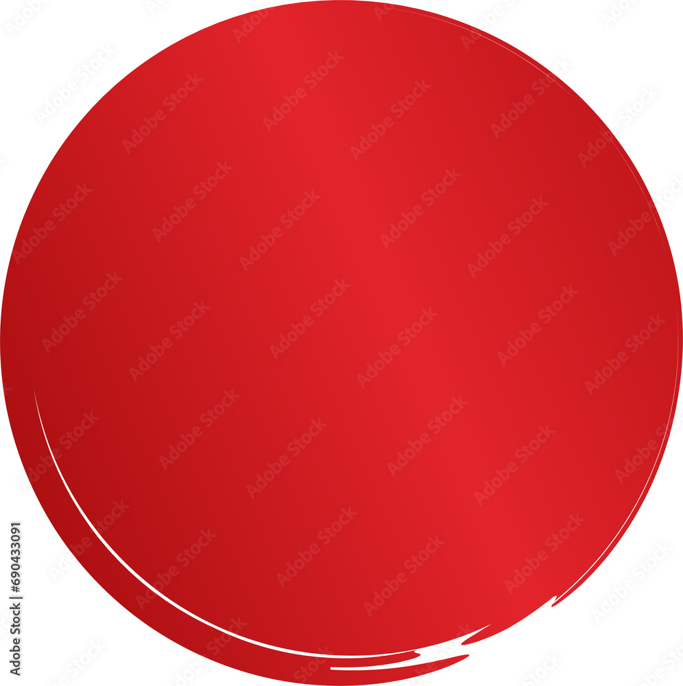 Red round brush painted, ink stamp, circle banner Red round brush painted, ink stamp, circle banner