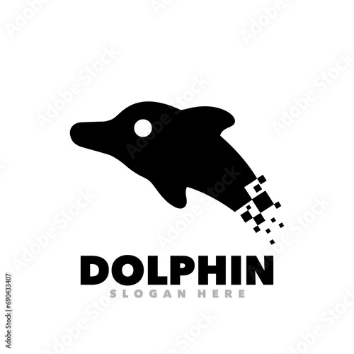 Dolphin pixel logo
