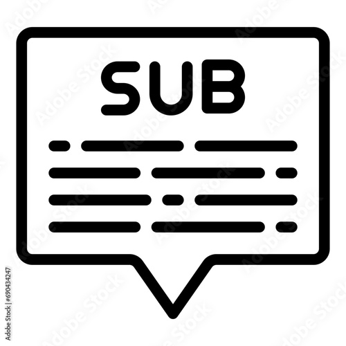 Subtitle sub icon