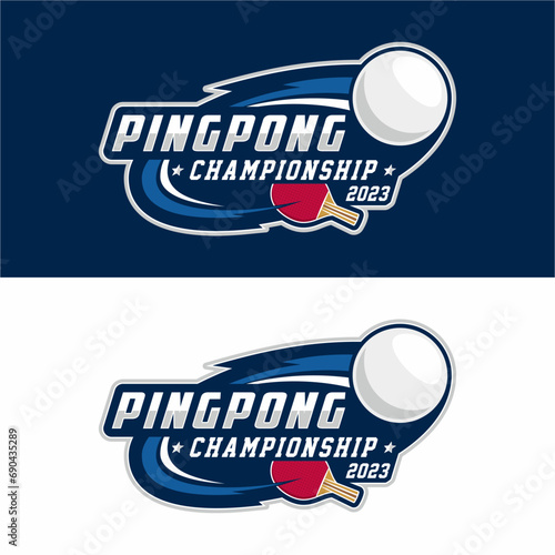 Ping pong sport logo design vector illustration