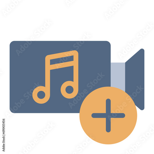 Insert Music to video production icon