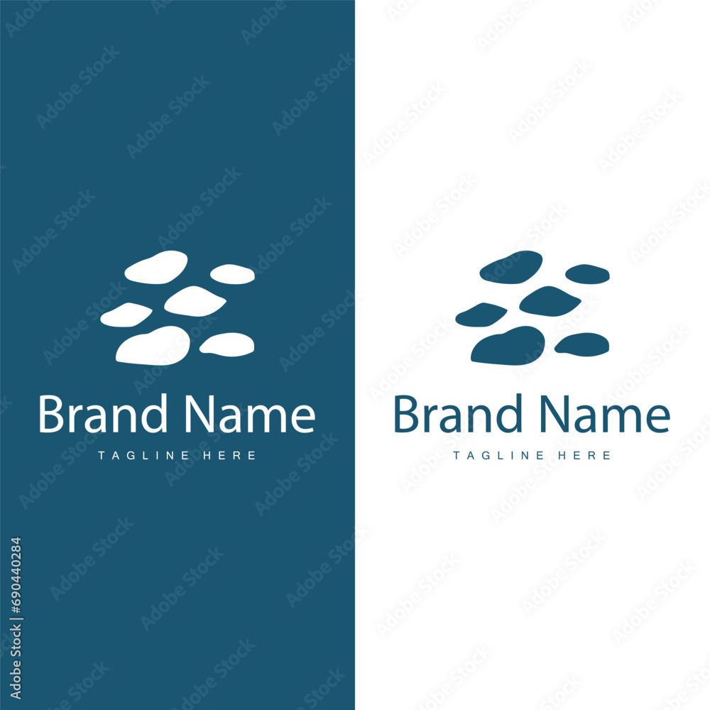 Obraz premium Stone Vector Logo, Stone Design Balance Milestone Vector Templet Symbol Illustration