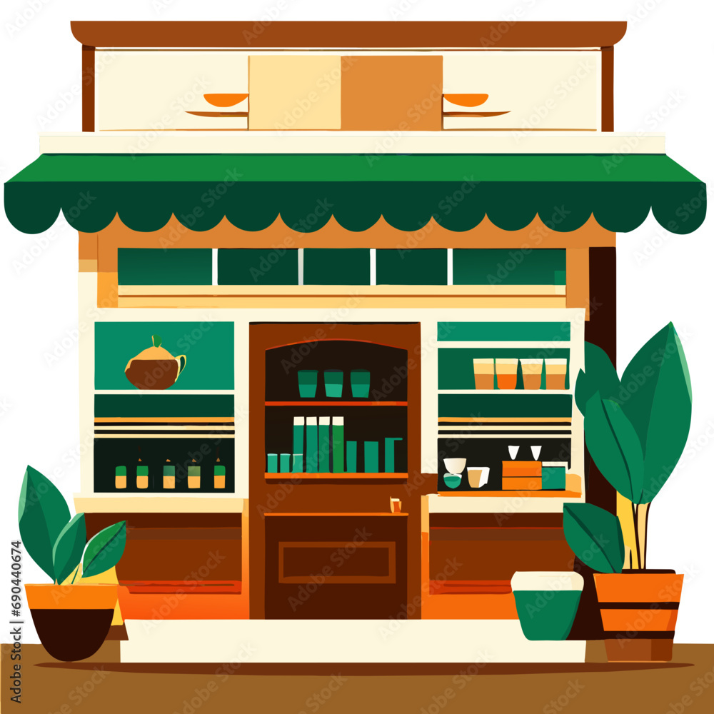 Obraz premium house with flowers cafe