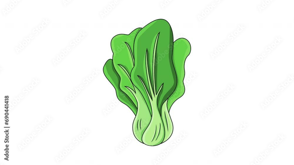 Animation forms a green mustard vegetable icon Animation forms a green mustard vegetable icon