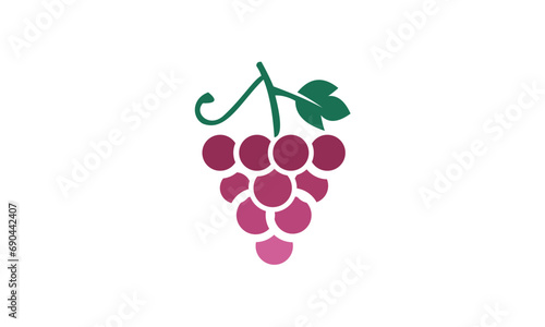 illustration of grapes with leaves