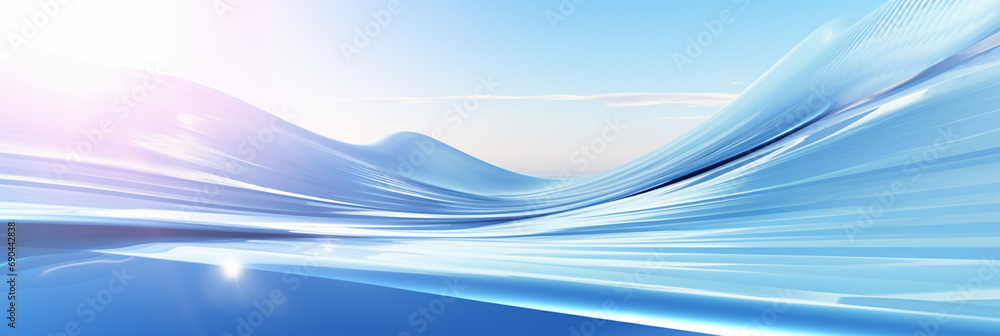 Naklejka premium abstract blue wavy background. 3d rendering 3d illustration