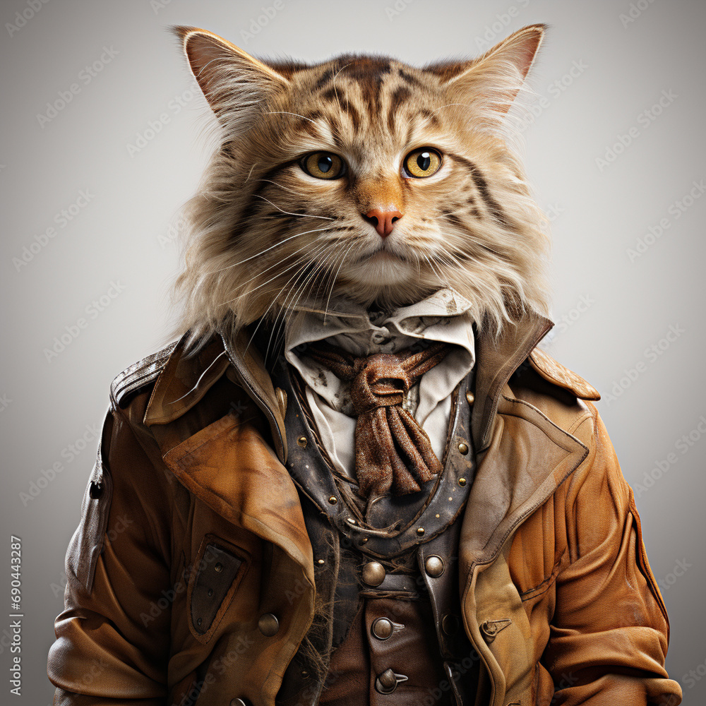 Cat Art Style wearing like a boss generative ai Cat Art Style wearing like a boss generative ai