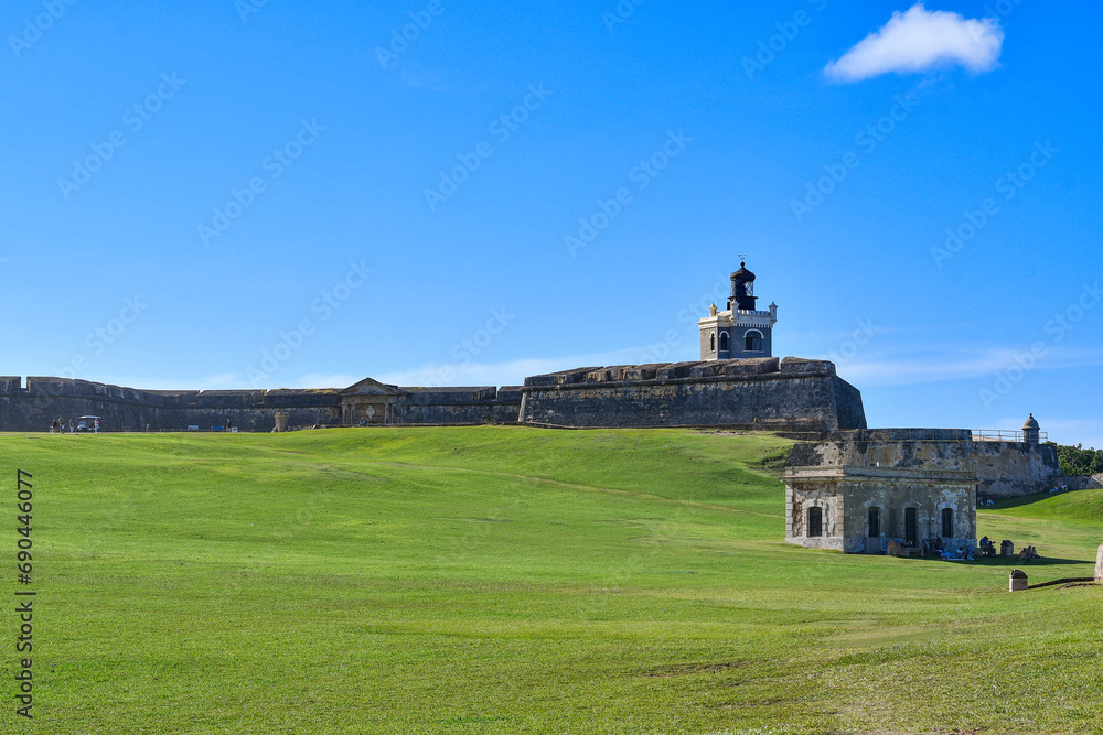 Historic Fort Castillo San Felipe del Morro located in Old San Juan city on the caribbean island of Puerto Rico, United States