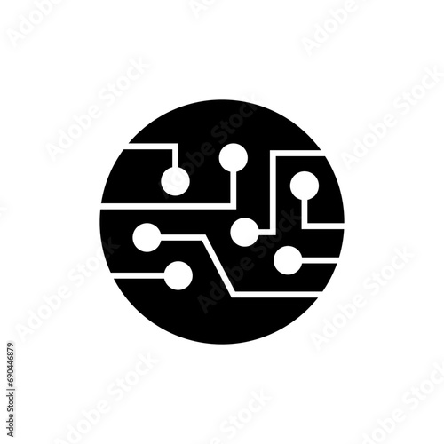 Chip Icon. Electronics Element, Technology Advance Symbol.