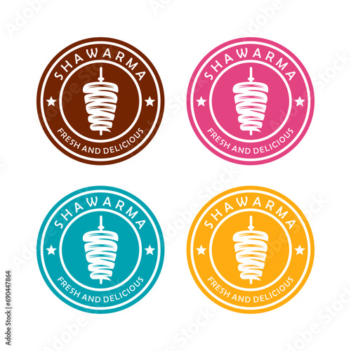 Shawarma logo template design fresh and delicious
