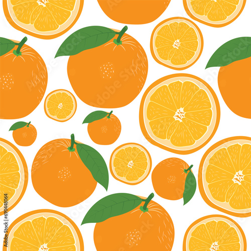 Full frame of fresh orange fruit slices seamless pattern background 