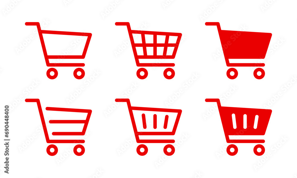 Shopping cart icon set