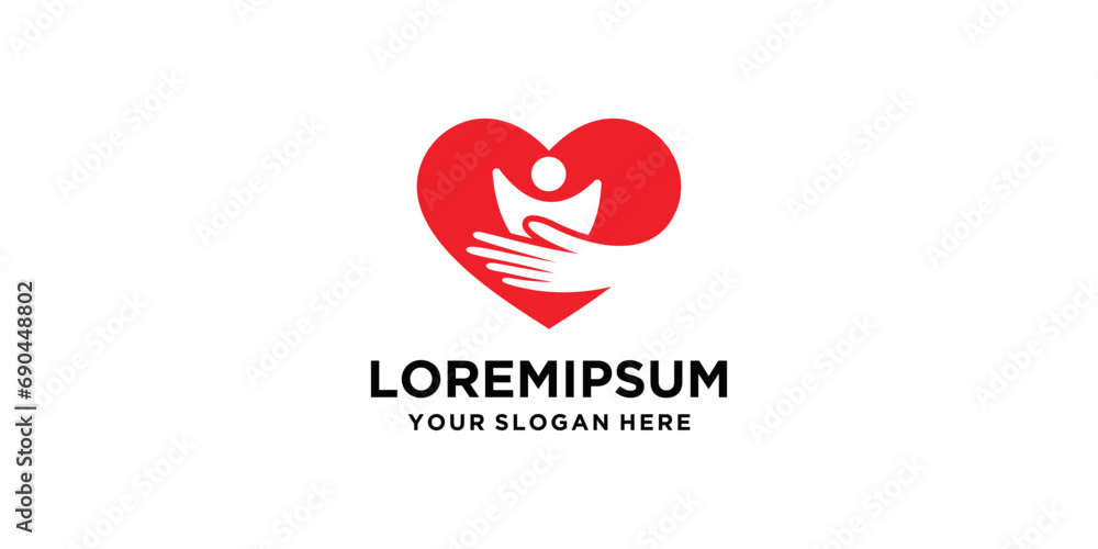 illustration icon with the concept of preserving humanity. love logo design concept with human and hugging hands. humanitarian concern logo illustration icon with the concept of preserving humanity. love logo design concept with human and hugging hands. humanitarian concern logo
