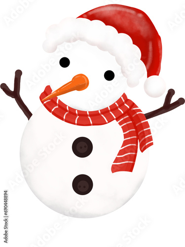 snowman with hat and scarf