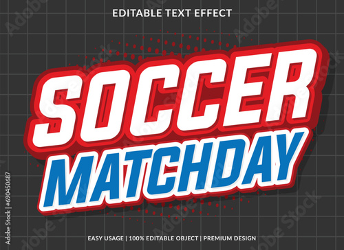 soccer editable text effect template use for business brand and logo design