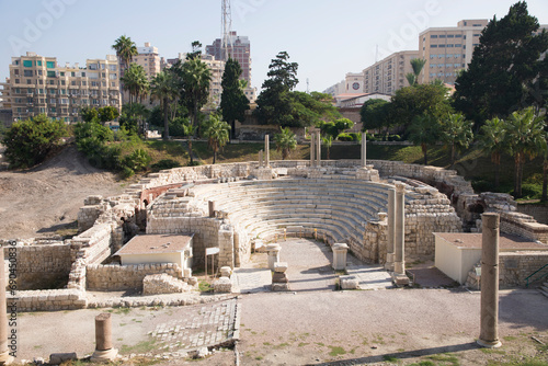 Beautiful view of The Roman amphitheater in Alexandria, Egypt