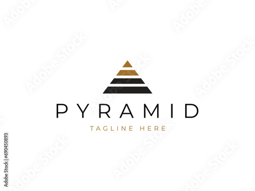 minimal pyramid with star logo design