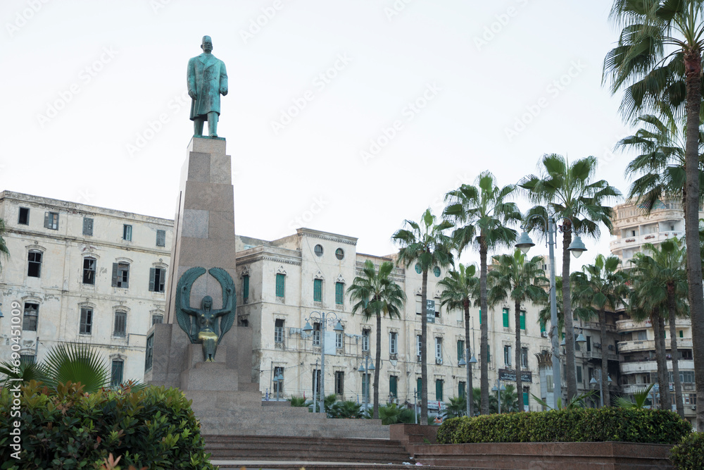 View of the Statue Of Saad Pasha Zaghloul in Alexandria, Egypt