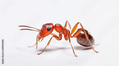 red ant formica rufa on white background. generative ai © Witri