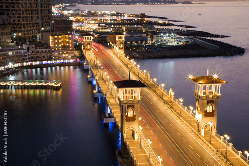 Beautiful view of the Stanley Bridge in Alexandria, Egypt