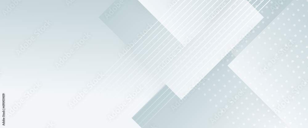 Obraz premium White vector gradient abstract banner with shapes elements. Minimalist graphic design element future style concept for banner, flyer, card, cover, or brochure