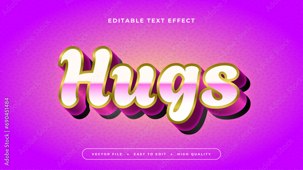 White pink and purple violet hugs 3d editable text effect - font style White pink and purple violet hugs 3d editable text effect - font style