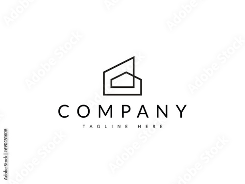 minimal real estate construction logo design